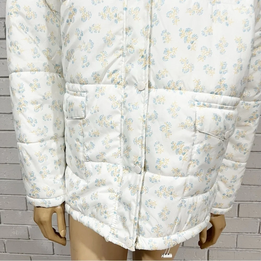 Neon Rose Women’s Vintage Ditsy Floral Puffer Jacket - Picture 3 of 10